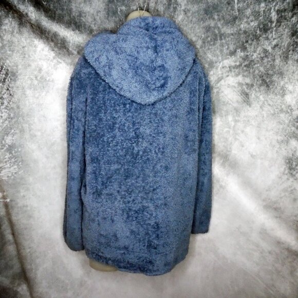 AEROPOSTALE Fur Hoodie Tunic Top Faux Fur Knit Men Women Oversized Warm Fluffy - Picture 5 of 9